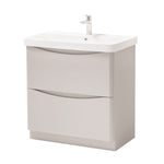 Kartell Arc 800mm Floor Standing 2 Drawer Unit & Ceramic Basin - Cashmere