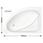 Kartell Formula 1500x1040 offset corner bath L/H