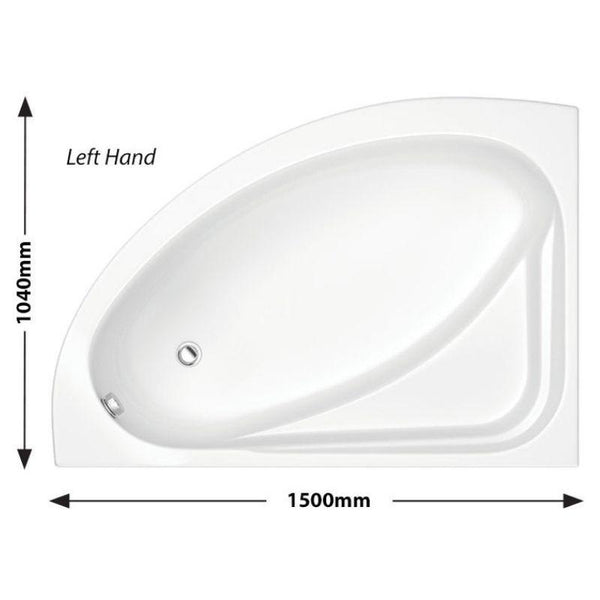 Kartell Formula 1500x1040 offset corner bath L/H
