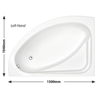 Kartell Formula 1500x1040 offset corner bath R/H