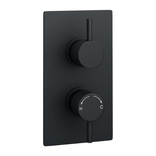 Kartell Nero Round Concealed Thermostatic Shower Valve with Diverter Matt Black