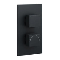 Kartell Nero Square Concealed Thermostatic Shower Valve Matt Black