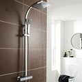 Kartell Pure Thermostatic Bar Shower with Ultra Slim Stainless Shower Drencher and Sliding Handset