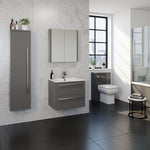 Kartell Purity 600mm Mirror Cabinet Storm Grey Gloss