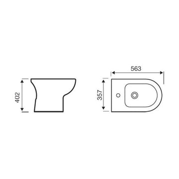 Kartell Ratio Bidet - 1 Tap Hole - White