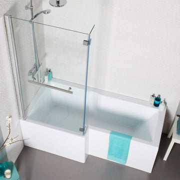 Kartell Elite 1700mm L Shaped Left Hand Bath with Leg Sets