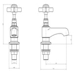 Kartell Klassique Pair Basin Pillar Taps