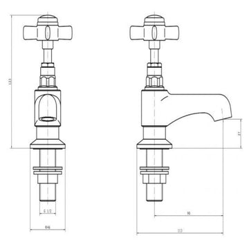 Kartell Klassique Pair Basin Pillar Taps