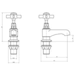 Kartell Klassique Bath Pillar Taps - Pair