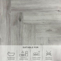 Morlich Oak Herringbone SPC Flooring | w/ Built In Underlay | Elegance Range | 0.806m² Pack