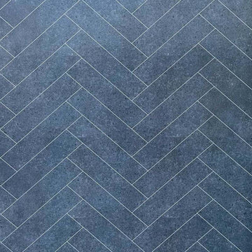 Premium Large Midnight Blue Herringbone Tile 1.0m x 2.4m Shower Panel