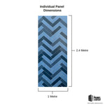 Premium Large Multi Blue Herringbone Tile 1.0m x 2.4m Shower Panel
