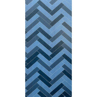 Premium Large Multi Blue Herringbone Tile 1.0m x 2.4m Shower Panel