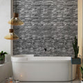 Premium Large Natural Stone Anthracite 1.0m x 2.4m Shower Panel