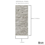 Premium Large Natural Stone Light Grey 1.0m x 2.4m Shower Panel