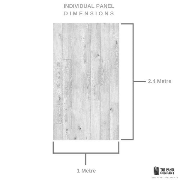 Premium Large Light Grey Oak 1.0m x 2.4m Shower Panel