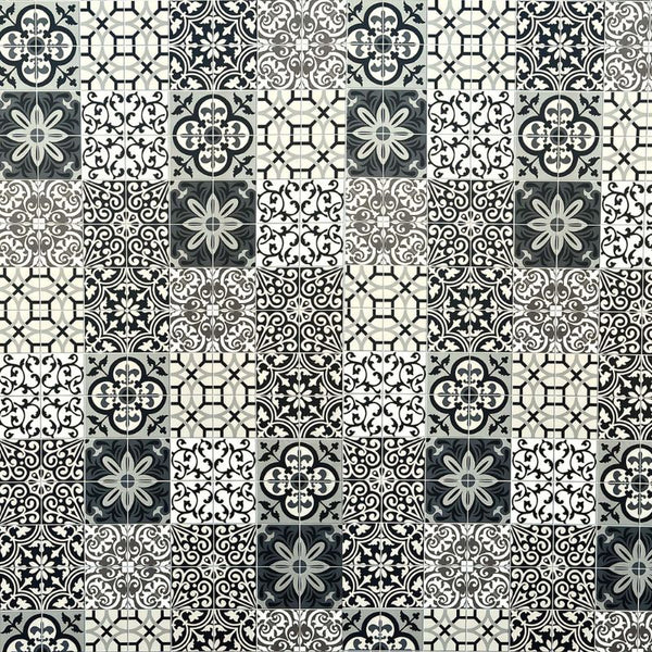 Premium Large Patchwork Black Matt 1.0m x 2.4m Shower Panel