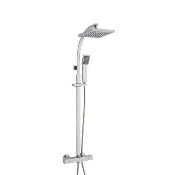 Kartell Pure Thermostatic Bar Shower with Ultra Slim Stainless Shower Drencher and Sliding Handset