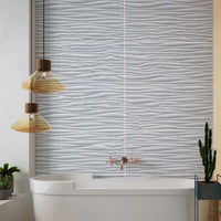 Premium Large Silver Wave 1.0m x 2.4m Shower Panel