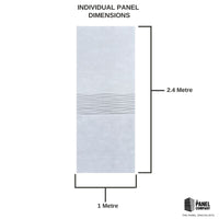 Premium Large Silver Wave Tile 1.0m x 2.4m Shower Panel