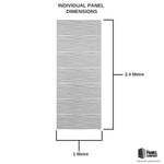 Premium Large Silver Wave 1.0m x 2.4m Shower Panel
