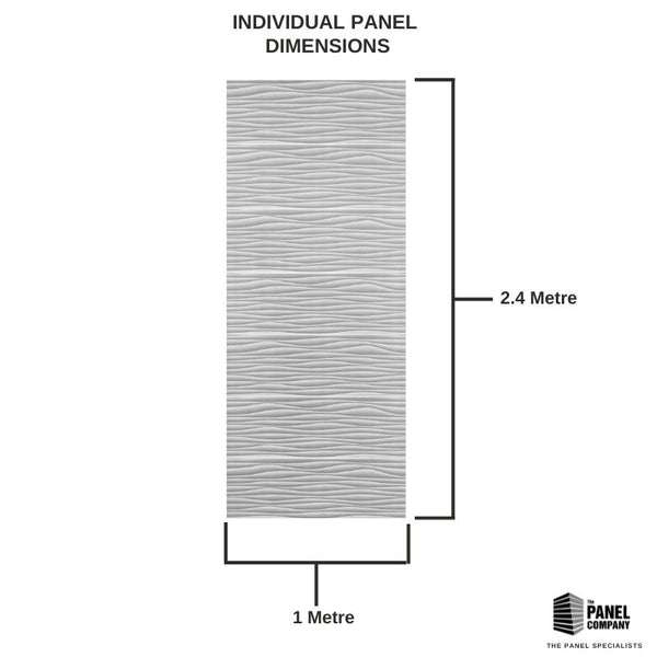 Premium Large Silver Wave 1.0m x 2.4m Shower Panel