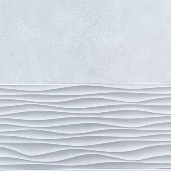 Premium Large Silver Wave Tile 1.0m x 2.4m Shower Panel