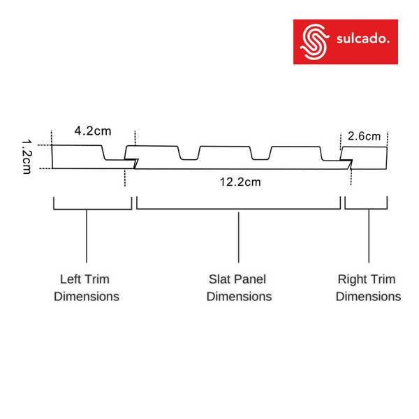 Grey Oak 3D Slat Wall Panel Framing Trim - Sulcado