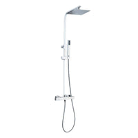 Kartell Pure Thermostatic Bar Shower with Ultra Slim Stainless Shower Drencher and Sliding Handset