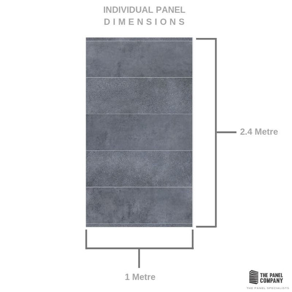 Premium Large Midnight Stone Blue 1.0m x 2.4m Shower Panel