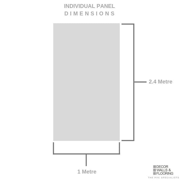 Large White Wood Gloss 1.0m x 2.4m Shower Panel
