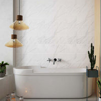 White Carrara Marble Tile Effect 8mm