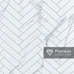 Premium Large White Herringbone Marble Tile 1.0m x 2.4m Shower Panel