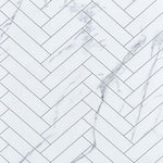 Premium Large White Herringbone Marble Tile 1.0m x 2.4m Shower Panel